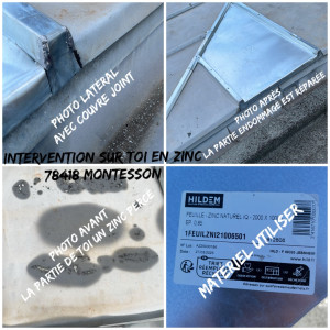 Photo de galerie - Intervention sur toiture en zinc 78418 Monteson 