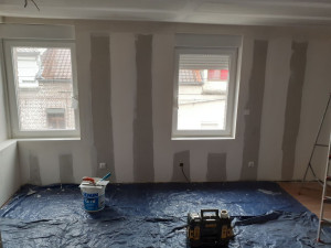 Photo de galerie - Pose de placo , réalisation des calicots en enduit .