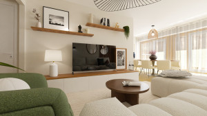 Photo de galerie - Salon , une des pièces repensée dans cet apprtement parisien !