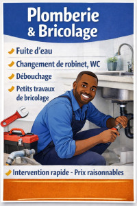 Photo de galerie - Vous avez un problème de plomberie ou de petits travaux à faire ? ✔️ Fuite d’eau ✔️ Changement de robinet, WC, siphon ✔️ Débouchage ✔️ Petits travaux de bricolage (étagères, montage meubles, réparations)  ? Intervention rapide ? Prix raisonnables