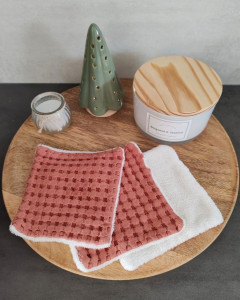 Photo de galerie - Réalisation de lingettes lavables bébé en (bambou/nid d'abeille) 