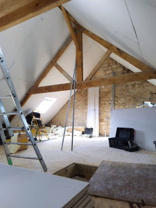 Photo de galerie - Placo toit cathédrale 