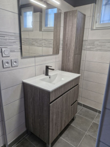 Photo de galerie - Rénovation salle de bain avec carrelage 