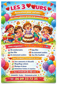 Photo de galerie - Animation pour enfants

? Anniversaires • Fêtes • Événements
? Jeux • Maquillage • Musique • Danse

?? Enfants de 3 à 12 ans

? 06 09 33 72 35

? Des moments magiques pour les petits cœurs ?

