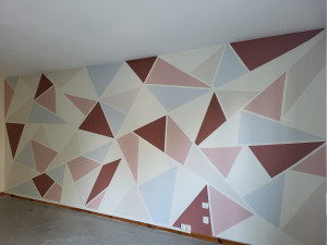 Photo de galerie - Peinture décorative mur salon