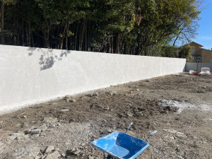 Photo de galerie - Clôture parpaing avec enduit de ravalement 