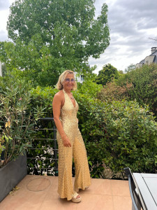 Photo de galerie - Création sur mesure - Combinaison pantalon en sequin 