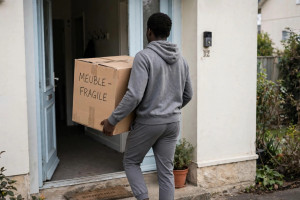 Photo de galerie - Sortie de meubles et cartons de la maison aide manutention sans véhicule 