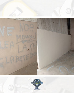 Photo de galerie - Peindre un mur tagué