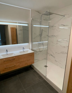 Photo de galerie - Création douche et double vasques