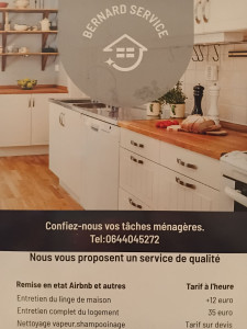 Photo de galerie - Bonjour je vous propose mon experience .
je sui une personne ponctuel ,profesionel.
j'aime la propreter et le traille bien fait.