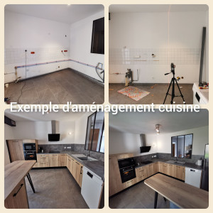 Photo de galerie - Un exemple simple d'aménagement de cuisine. Électricité et plomberie comprise