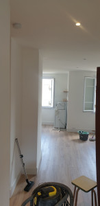 Photo de galerie - Rénovation complète de l'appartement - plâtrerie, peinture, parquet, installation cuisine et salle de bain, installation électrique