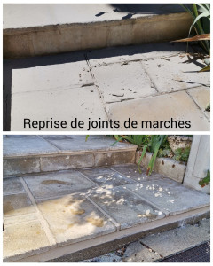 Photo de galerie - Reprise de joints de marches .