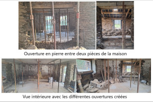 Photo de galerie - Ouverture en pierre entre deux pièces de vie