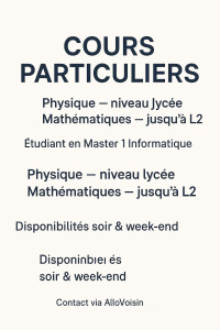 Photo de galerie - Cours de maths