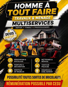 Photo de galerie - HOMME A TOUT BRICOLAGE
CESU ACEPTER PAIEMENT CESU AUTORISÉ