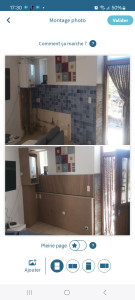 Photo de galerie - Habillage d un ancien mur de cuisine avec caisson pour la chaudiere plus qu a poser deux  portes sur charniere invisible