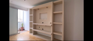 Photo de galerie - DECOR TV EN NICHE AVANT MISE EN PEINTURE