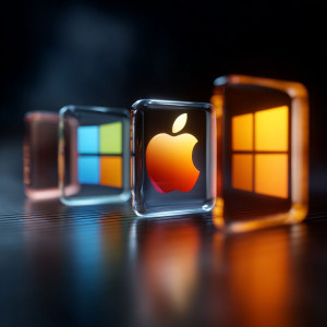 Photo de galerie - Logo Apple et Wondows