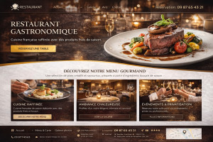 Photo de galerie - Maquette de site vitrine pour restaurant gastronomique.