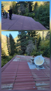 Photo de galerie - Décapage haute pression, antimousse et mise en peinture.