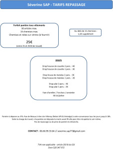 Photo de galerie - Les tarifs