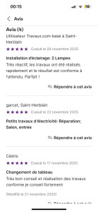 Photo de galerie - Je suis nouveau sur l’application je me permets de vous montrer des avis de certains clients avec qui j’ai travaillé 