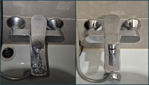 Photo de galerie - Robinet baignoire avant/après