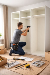 Photo de galerie - Montage d'une armoir ikea 