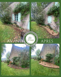 Photo de galerie -  - Préparation et nettoyage des massifs - Mise en place d’un paillage naturel pour limiter les mauvaises herbes et conserver l’humidité - Ajout de plantations adaptées au mois d’avril pour apporter couleur et structure