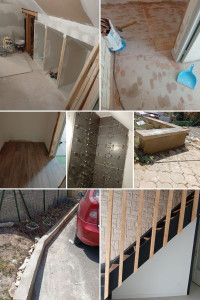 Photo de galerie - Sur ce chantier j'ai fait d'isolation du placage la rambarde d'escalier je l'ai fait moi-même parce qu'il y en avait pas l'existant carrelage pour une douche un retouche en ciment mortier pour faire un crépi et j'ai posé le parquet aussi sur une des photo
