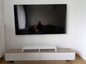 Photo de galerie - Montage du meuble et fixation de télé.