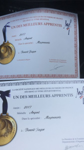 Photo de galerie - Medailler d'argent MAF (Meilleur Apprenti de France) régional et départemental en 2017