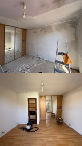 Photo de galerie - Sous-couche + 3 couches d’enduit + ponçage + sous-couche + 2 couches de peinture finition    