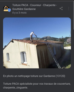 Photo de galerie - Nettoyage de toiture avec un produit dalep 
+ application d’un produit anti-mousse 