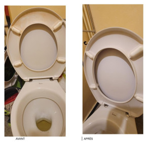 Photo de galerie - Tâches jaunes des toilettes disparu ( utilise des produits naturels pour enlever les tâches tenaces)