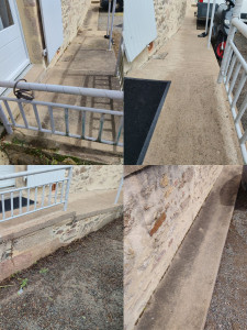 Photo de galerie - Nettoyage allée au Karcher.
Avant/Après 