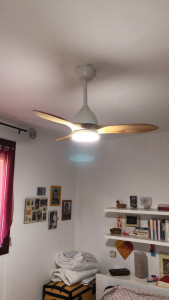 Photo de galerie - Installation d’un plafonnier Ventilateur / LED 