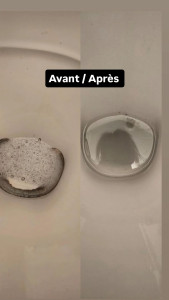 Photo de galerie - Avant / après toilette entartré