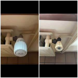 Photo de galerie - Remplacement de robinet de radiateur manuel par du thermostatique danfoss