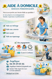 Photo de galerie - Aide ménagère secteur dolo jugon les lacs et 15km aux alentours 
