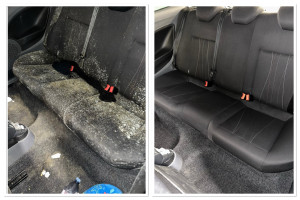 Photo de galerie - Nettoyage complet des sièges infestés de moisissures : aspiration en profondeur, traitement vapeur haute température, shampoing désinfectant et désodorisation. Résultat : sièges propres, sains et sans odeur. La 