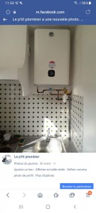 Photo de galerie - Pose chauffe eau extra plat avec limiteur de sécurité thermostatique pour une eau mitigée réglable, tuyauterie rigide en cuivre 