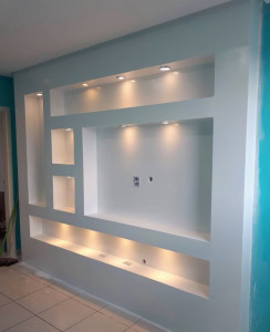 Photo de galerie - Création de niche sur mesure , intégration luminaire LED