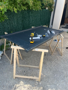 Photo de galerie - Montage d’un portillon en aluminium 