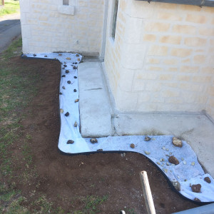 Photo de galerie - Pose de bordure et geotextile 