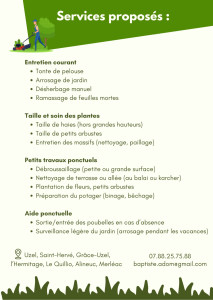 Photo de galerie - Vous trouverez sur ce document les prestations que je peux réaliser 