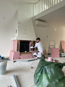 Photo de galerie - Ratisage, mur plafond ponçage et finition 