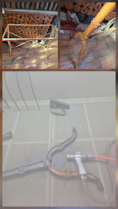 Photo de galerie - Sablage et mise en peinture d'une table en fonte et acier